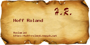Hoff Roland névjegykártya